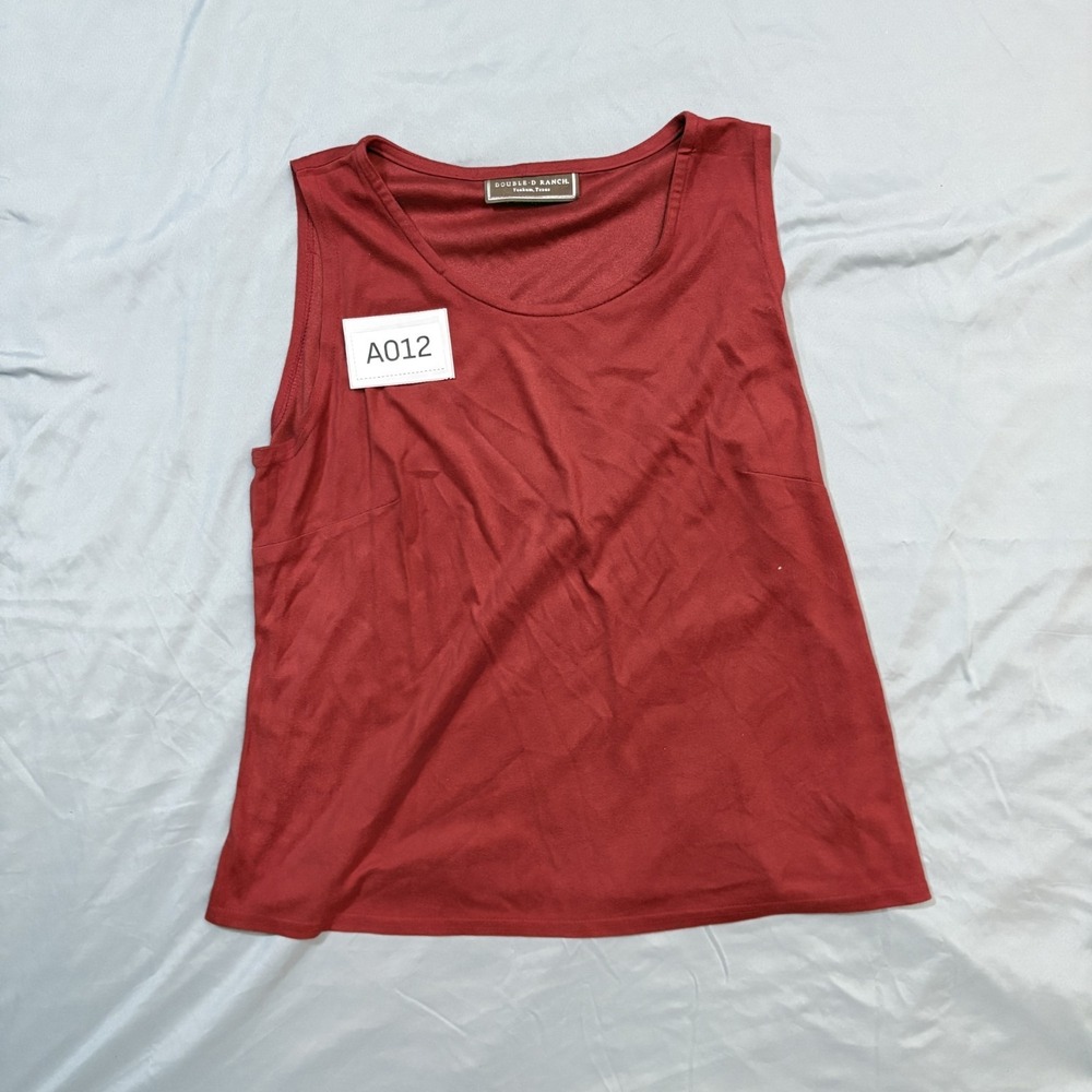 Double D Ranch Rust Red Sleeveless Tank Top Womens S Western Texas Casual Basic
